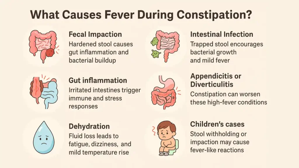 constipation with fever what it means