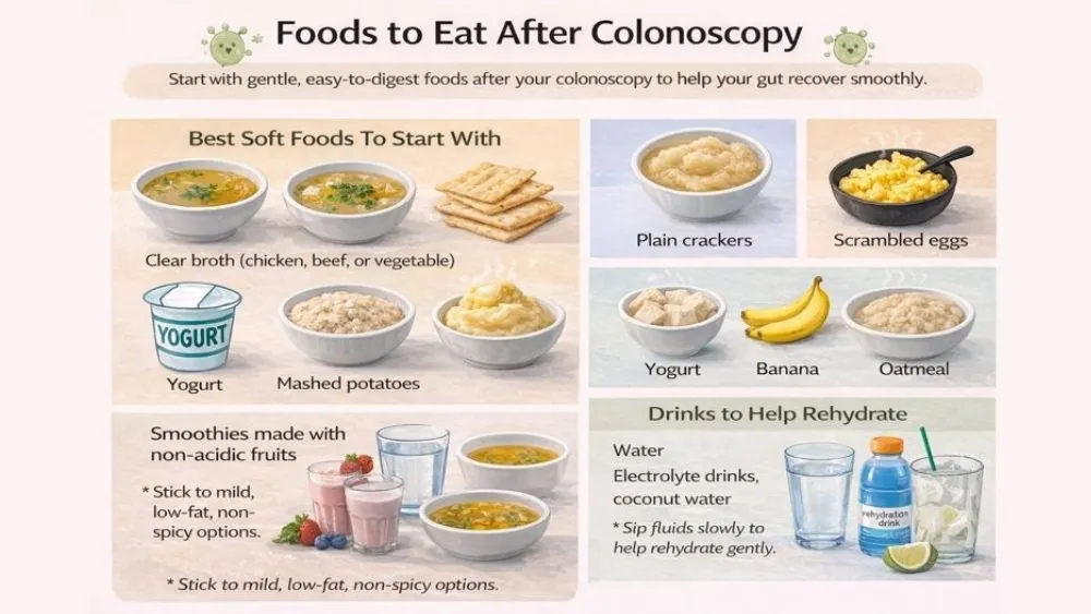 What to Eat After a Colonoscopy: Safe Foods, Recovery Diet & What to Avoid 2 Foods To Eat After Colonoscopy