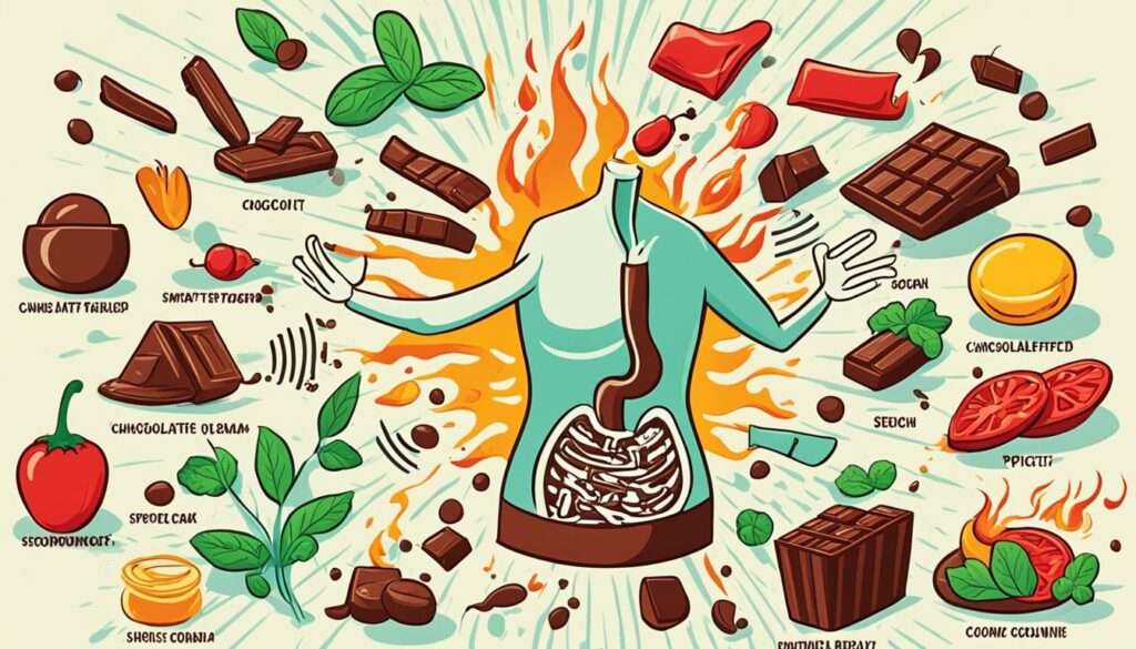 chocolate, spicy foods, and mint