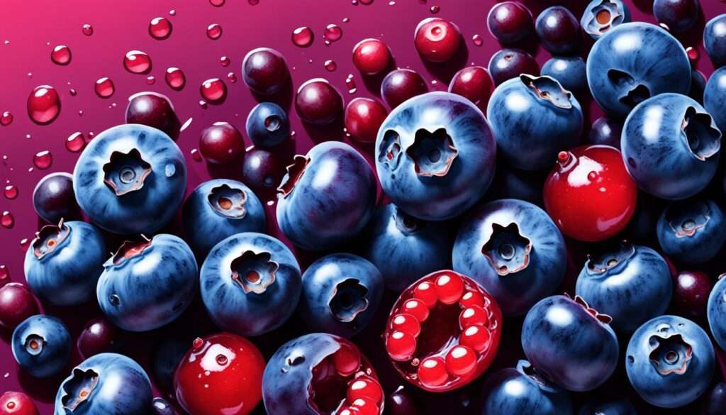 blueberries and cranberries