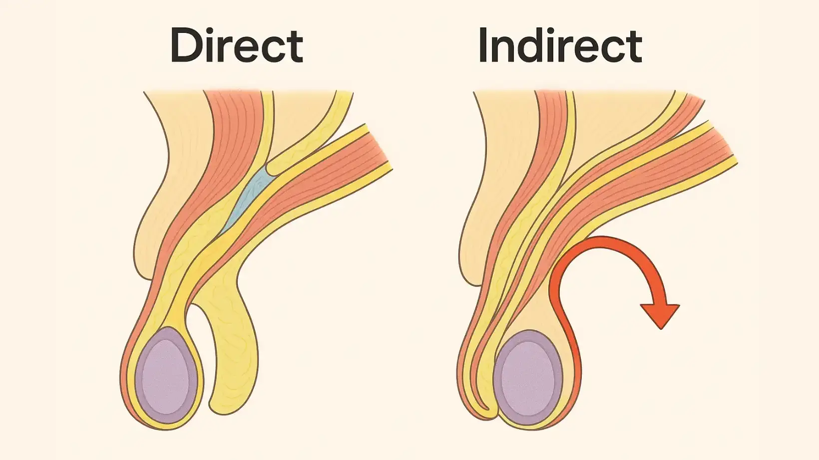 direct vs indirect hernia
